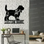 Animals Pets Metal Sign Personalized Floral Grand Basset Griffon Vendeen Dog Name 1