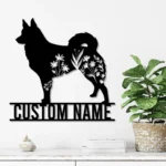 Animals Pets Metal Sign Personalized Floral Icelandic Sheepdog Dog Name 1