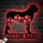 Animals Pets Metal Sign Personalized Floral Mastiff Dog Name 1