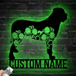 Animals Pets Metal Sign Personalized Floral Mastiff Dog Name 1