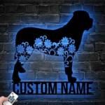 Animals Pets Metal Sign Personalized Floral Mastiff Dog Name 1