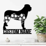 Animals Pets Metal Sign Personalized Floral Mastiff Dog Name 1