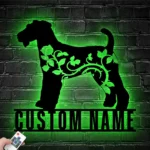 Animals Pets Metal Sign Personalized Flower Airedale Terriers Dog Name 1