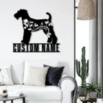 Animals Pets Metal Sign Personalized Flower Airedale Terriers Dog Name 1