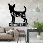 Animals Pets Metal Sign Personalized Flower Chihuahuas Dog Name 1