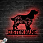 Animals Pets Metal Sign Personalized Flower English Springer Spaniel Name 1