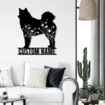 Animals Pets Metal Sign Personalized Flower Finnish Spitz Name 1