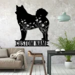 Animals Pets Metal Sign Personalized Flower Finnish Spitz Name 1