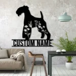 Animals Pets Metal Sign Personalized Flower Lakeland Terrier Name 1