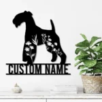 Animals Pets Metal Sign Personalized Flower Lakeland Terrier Name 1