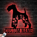 Animals Pets Metal Sign Personalized Flower Lakeland Terrier Name 1