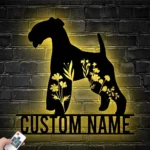 Animals Pets Metal Sign Personalized Flower Lakeland Terrier Name 1