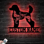 Animals Pets Metal Sign Personalized Flower Poodle Dog Name 1