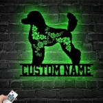 Animals Pets Metal Sign Personalized Flower Poodle Dog Name 1