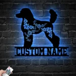 Animals Pets Metal Sign Personalized Flower Poodle Dog Name 1