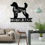 Animals Pets Metal Sign Personalized Flower Poodle Dog Name 1