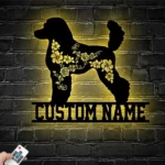Animals Pets Metal Sign Personalized Flower Poodle Dog Name 1