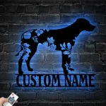Animals Pets Metal Sign Personalized Flower Rhodesian Ridgeback Dog Name 1