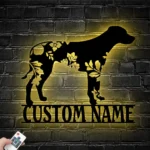 Animals Pets Metal Sign Personalized Flower Rhodesian Ridgeback Dog Name 1