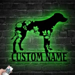 Animals Pets Metal Sign Personalized Flower Rhodesian Ridgeback Dog Name 1