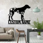 Animals Pets Metal Sign Personalized Flower Rhodesian Ridgeback Dog Name 1