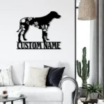 Animals Pets Metal Sign Personalized Flower Rhodesian Ridgeback Dog Name 1