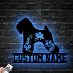 Animals Pets Metal Sign Personalized Flower Soft Coated Wheaten Terrier Dog Lover Name 1