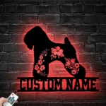 Animals Pets Metal Sign Personalized Flower Soft Coated Wheaten Terrier Dog Lover Name 1