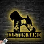 Animals Pets Metal Sign Personalized Flower Soft Coated Wheaten Terrier Dog Lover Name 1