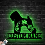 Animals Pets Metal Sign Personalized Flower Soft Coated Wheaten Terrier Dog Lover Name 1