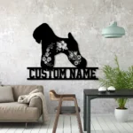 Animals Pets Metal Sign Personalized Flower Soft Coated Wheaten Terrier Dog Lover Name 1