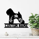 Animals Pets Metal Sign Personalized Flower Soft Coated Wheaten Terrier Dog Lover Name 1