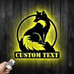 Animals Pets Metal Sign Personalized Fox Lover Name 1