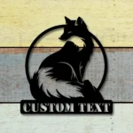 Animals Pets Metal Sign Personalized Fox Lover Name 1
