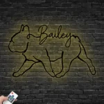 Animals Pets Metal Sign Personalized French Bulldog Name 1
