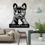 Animals Pets Metal Sign Personalized Frenchie Dog Name 1