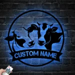 Animals Pets Metal Sign Personalized Funny Calf Farm Name 1