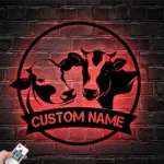 Animals Pets Metal Sign Personalized Funny Calf Farm Name 1