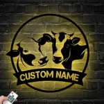 Animals Pets Metal Sign Personalized Funny Calf Farm Name 1