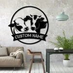 Animals Pets Metal Sign Personalized Funny Calf Farm Name 1