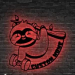 Animals Pets Metal Sign Personalized Funny Lazy Sloth Lover Name 1