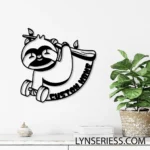 Animals Pets Metal Sign Personalized Funny Lazy Sloth Lover Name 1