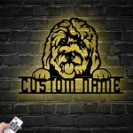 Animals Pets Metal Sign Personalized Golden Doodle Name 1