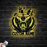 Animals Pets Metal Sign Personalized King Bear Name 1