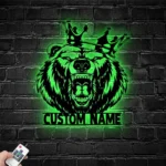 Animals Pets Metal Sign Personalized King Bear Name 1
