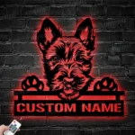 Animals Pets Metal Sign Personalized Peeking Yorkshire Terrier Dog Name 1