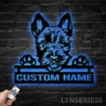 Animals Pets Metal Sign Personalized Peeking Yorkshire Terrier Dog Name 1