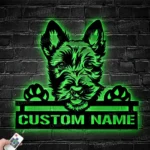 Animals Pets Metal Sign Personalized Peeking Yorkshire Terrier Dog Name 1