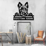 Animals Pets Metal Sign Personalized Peeking Yorkshire Terrier Dog Name 1