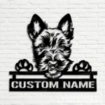 Animals Pets Metal Sign Personalized Peeking Yorkshire Terrier Dog Name 1